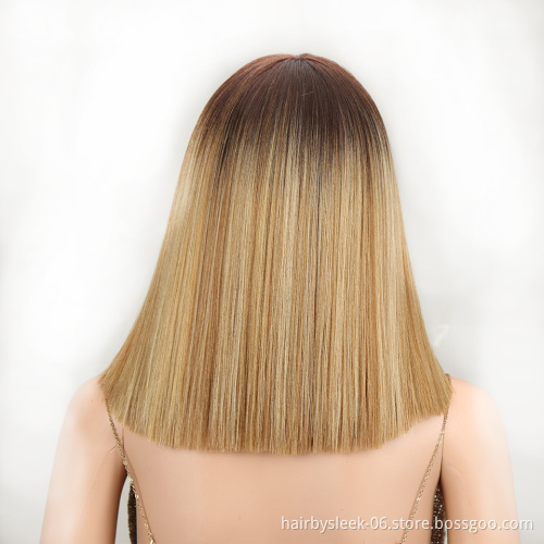 Wholesale price 13 inch Synthetic machine made wig hair for women ombre synthetic hair wigs